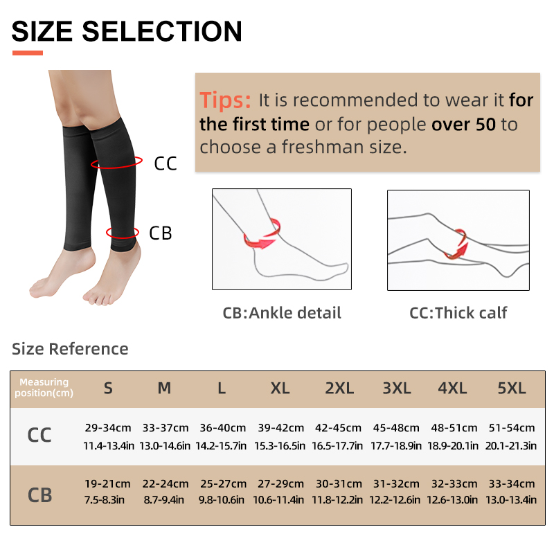 Plus Size S-5XL Running Athlet - đánh giá và giá Compression Sleeve Calf